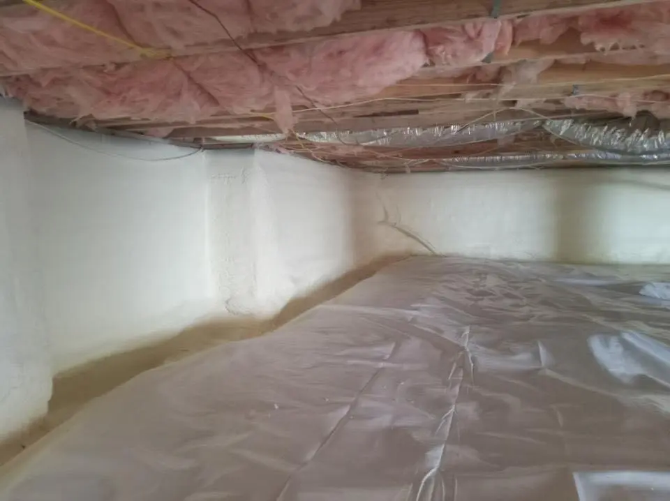 Crawl space encapsulation with closed-cell spray foam for Metal Roof Coating in Waterloo